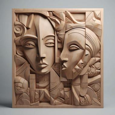 Patterns and decorations Cubism 1 3d model